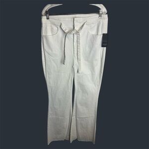 NWT $99 Rachel Roy Women's White Jeans wide Leg Plus Size 32 Old Money